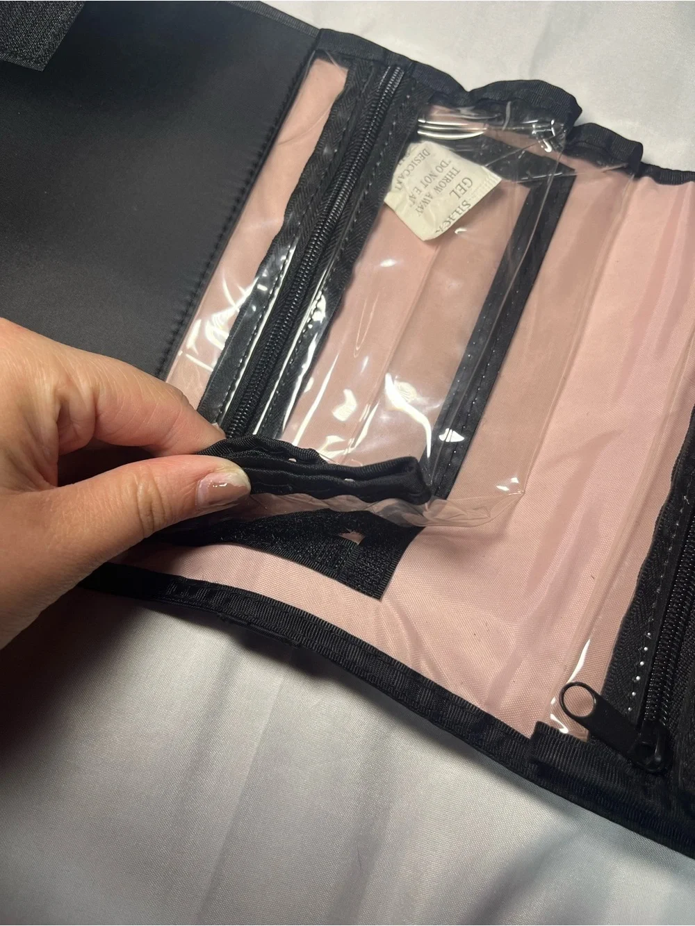 Mary Kay Travel Roll‎ Up Bag Hanging Cosmetic Organizer Black Removable Pouches